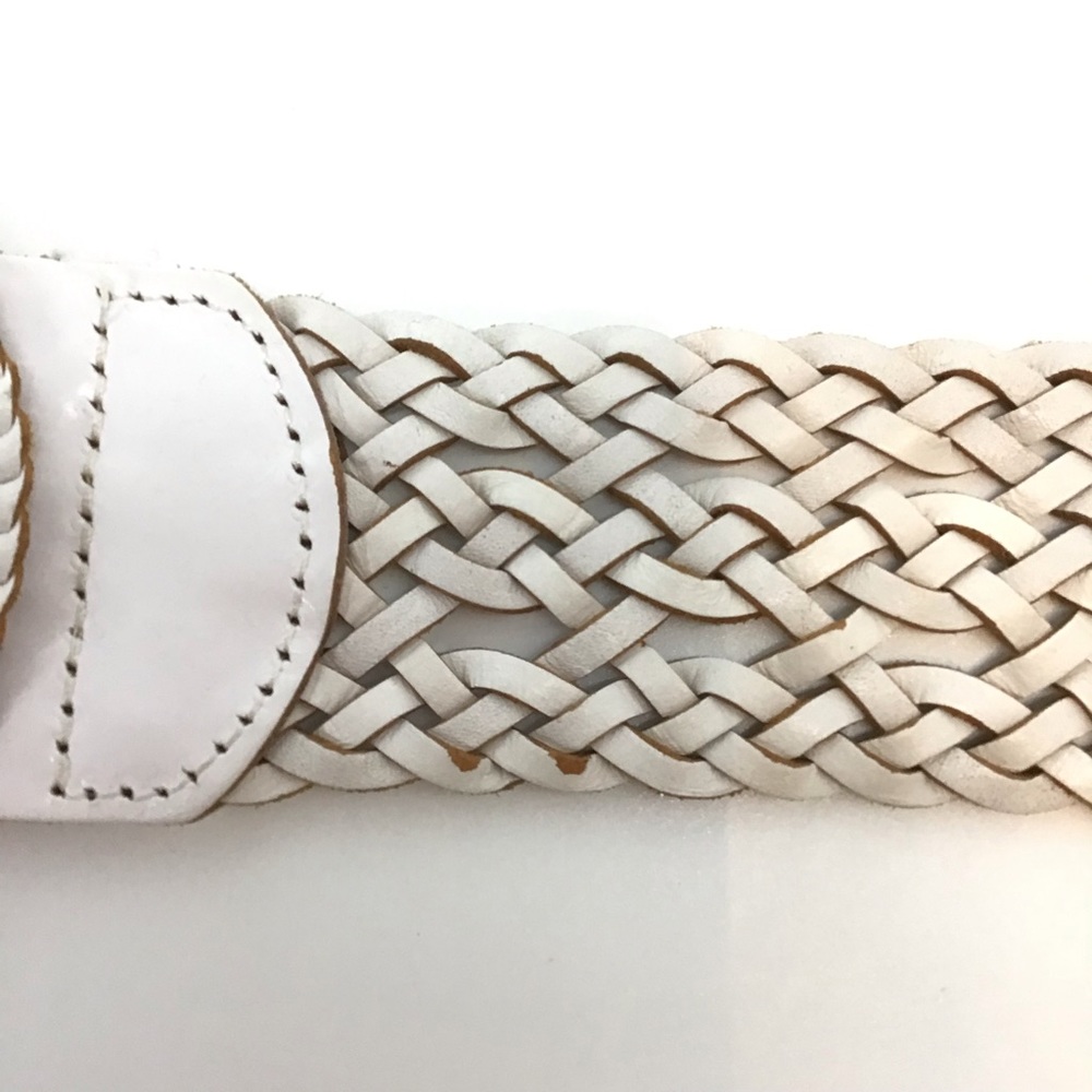 American Eagle White Leather Braided Belt - Picture 11 of 11